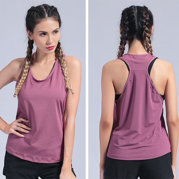 

sports women yoga shirts loose casual solid yoga vest sport singlet women athletic fitness running training workout clothes, White;red