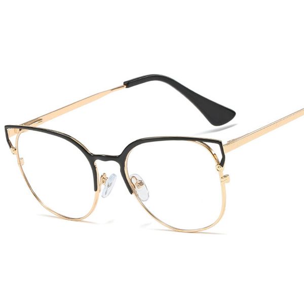 

veshion simple cat ear metal frame ultralight glasses frames men women optical fashion computer glasses, Black