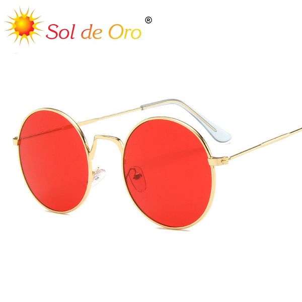 

sol de oro sunglasses men's and women's marine film sunglasses fashion metal glasses net red same round frame trend, White;black
