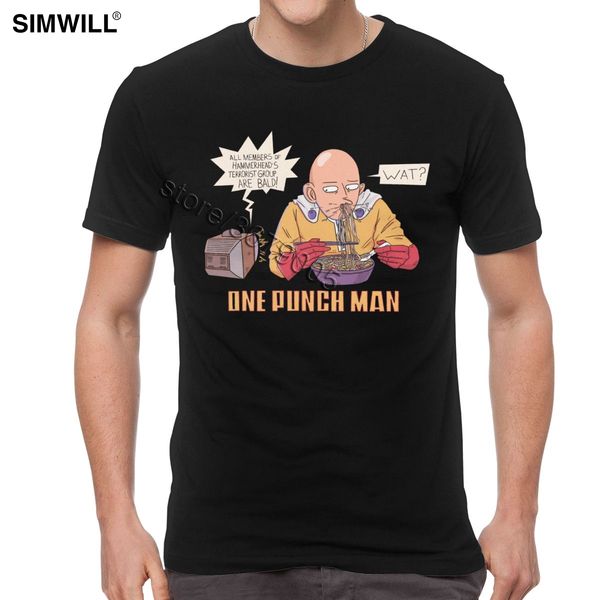 

funny one punch man t shirt unique ramen tees short sleeves saitama t-shirt japan manga hero fans summer clothing