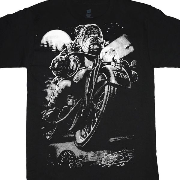 

big men's t shirt biker bulldog decal tee plus size big tall 4x 5x 6x 7x 10x o neck sunlight men t shirt