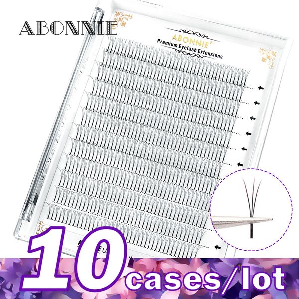 

abonnie 10cases large premade fans 3d/4d/5d/6d long stem 480 fans soft and natural lash bunches cilios volume russo