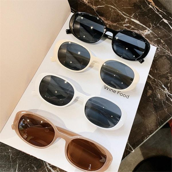 

new sunglasses female retro oval glasses white small frame uv protection sunglasses for women men sunglass fashion, White;black