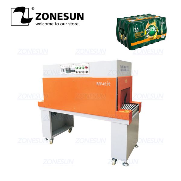 

zonesun jet heat shrink film wrapping machine packaging cosmetics book cd cookie card packing machine