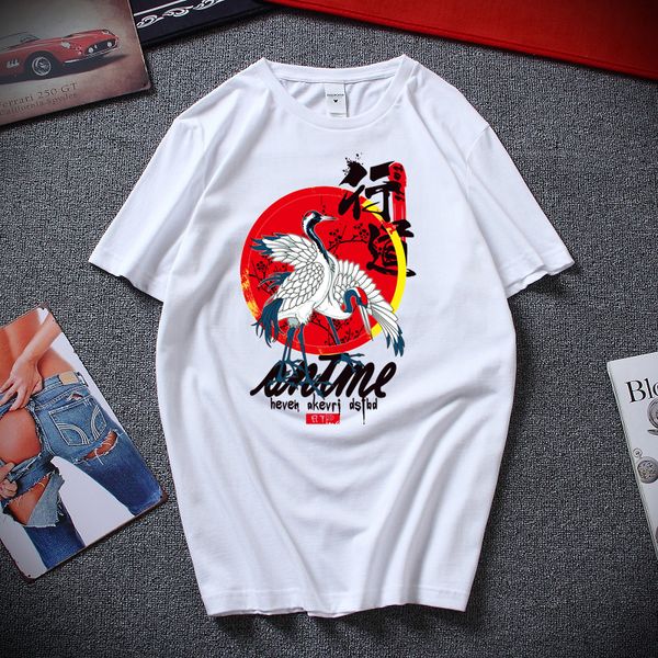 

new japanese-style printed t-shirt, o-neck, short-sleeved cotton t-shirt for men and women, european size