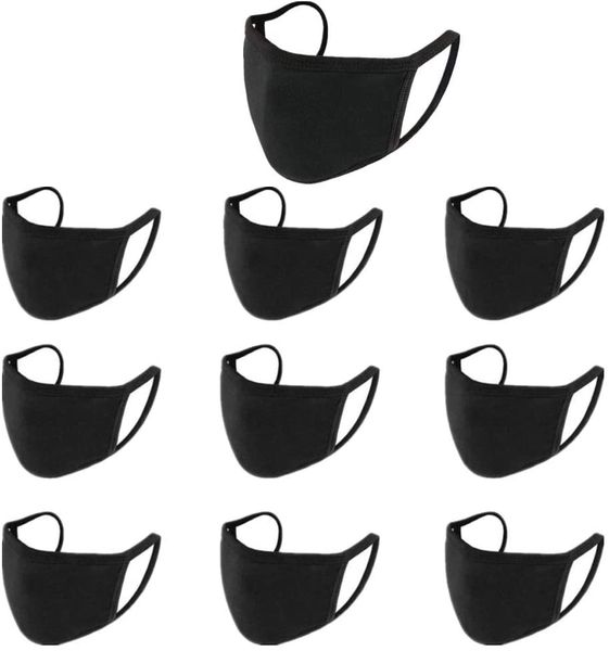 

100pcs fashion reusable cotton fabric mouth cover, black dust cloth, washable