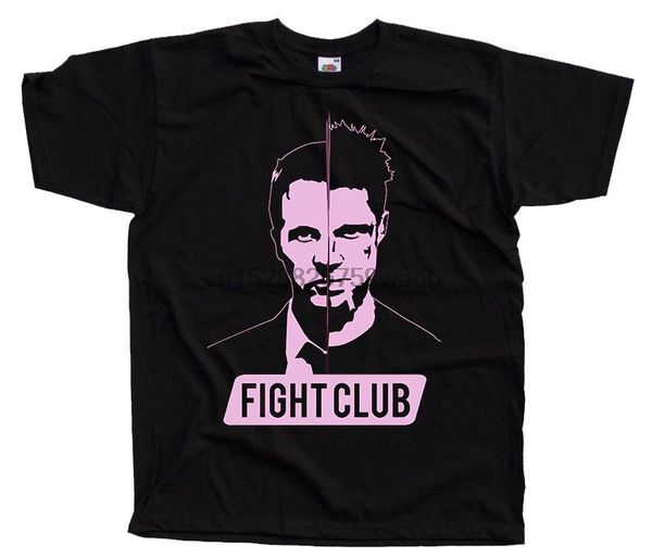 

бойцовский клуб плакат фильма дэвид финчер dtg homme t-shirt hip hop одежда футболка gym tee shirt o шея футболки black top