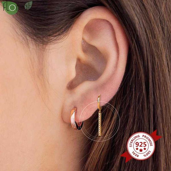 

925 sterling silver small hoop earrings cz crystal circle earrings jewelry prevent allergy girls gifts, Golden;silver