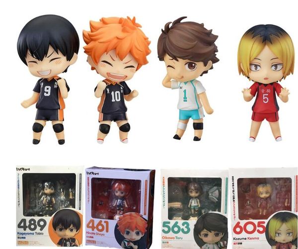 

anime figure haikyu hinata shoyo #461 kageyama tobio #489 oikawa tooru #563 kozume kenma #605 cute action sport kids toys doll