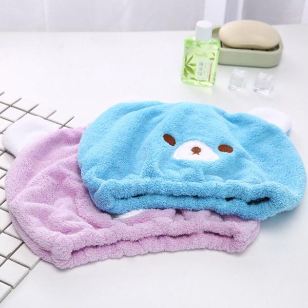 

lovely animal cartoon bath absorbing magic quick dry bath hair drying towel head wrap hat shower cap bathing tool