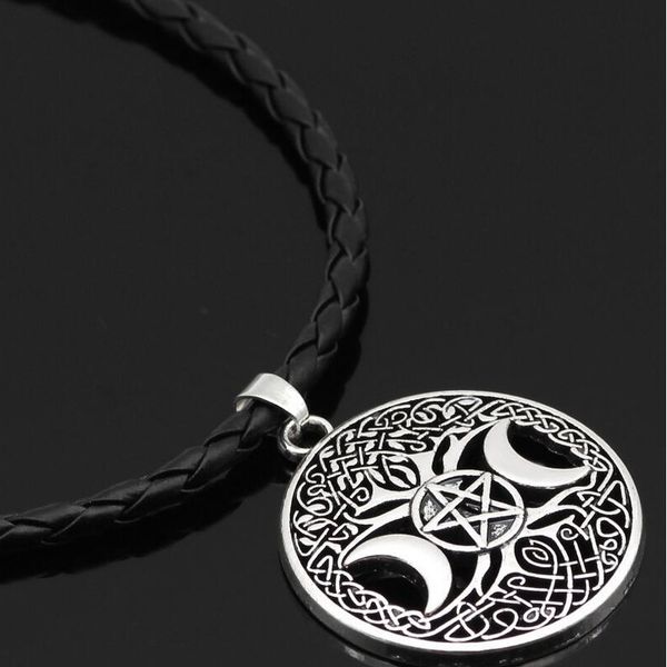 

world of stars and moon tree pendant necklace for men, Silver