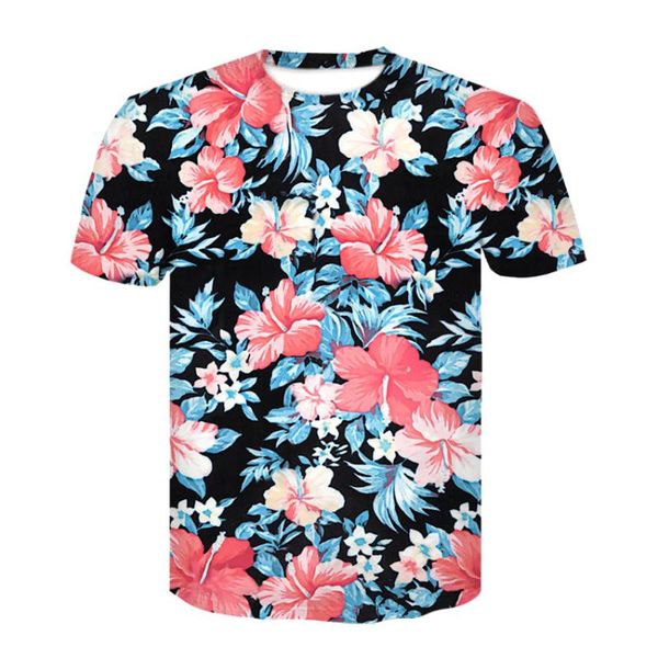 

t shirt men flower tshirt hip hop tee red 3d print t-shirt cool mens clothing 2020 new summer casual streetwea, White;black