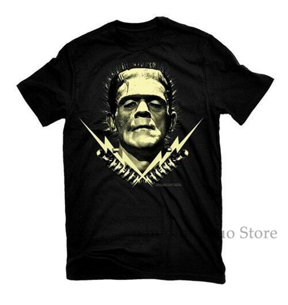 

универсальные монстры франкенштейна болты glow в dark борис карлофф тенниска s-2xl 100% хлопка мужчины майка женщин топы тройник
