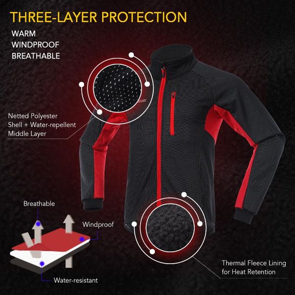 

мужчины зима задействуя одежда комплект с длинным рукавом ветрозащитный велосипедов джерси брюки открытый велоспорт бег спортивная одежда se, Black;blue