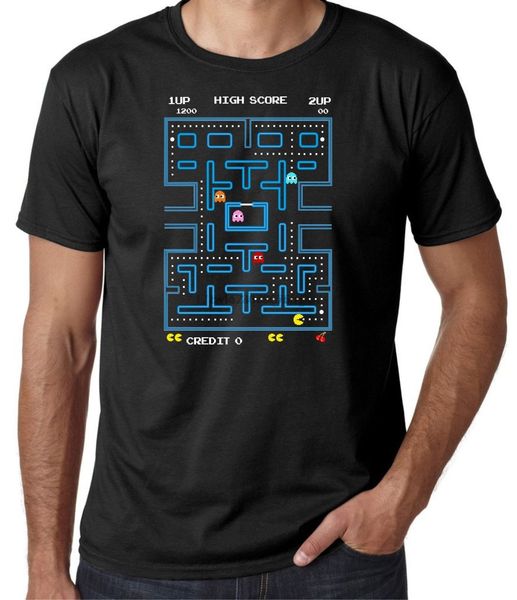 

мужской pacman футболка ретро 70s 80s аркада видеоигра pc space invaders
