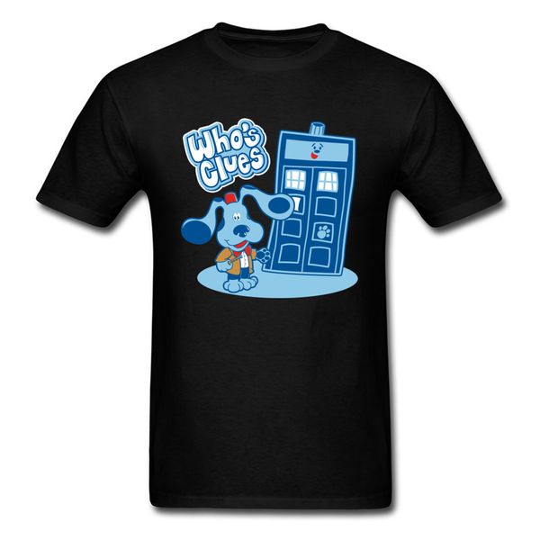 

men tshirts dr. who tardis 100% cotton t-shirt funny cartoon dog print cotton blue birthday t shirt drop shipping