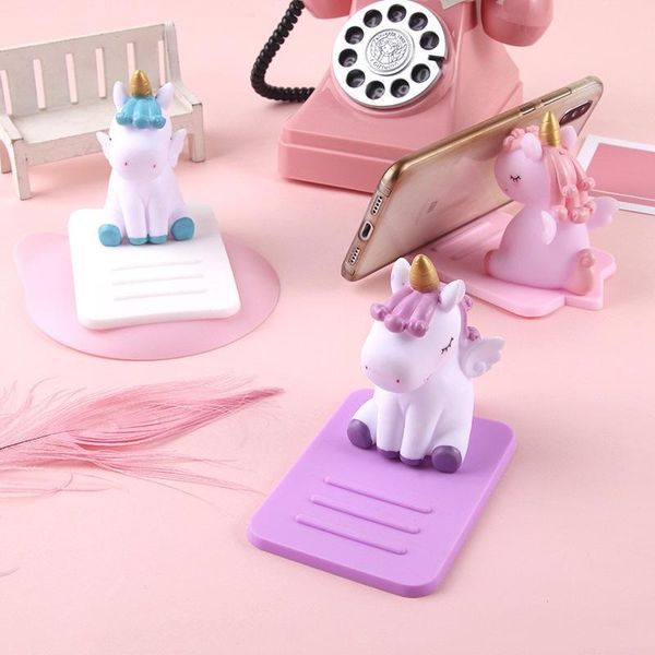 

lazy multi-function unicorn mobile phone bracket vinyl creative adjustable bracket lightweight easy to carry