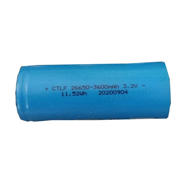 Batteria al litio ad alta densità di energia da 100 pezzi LiFePO4 26650 3,2 V 3600 mAh