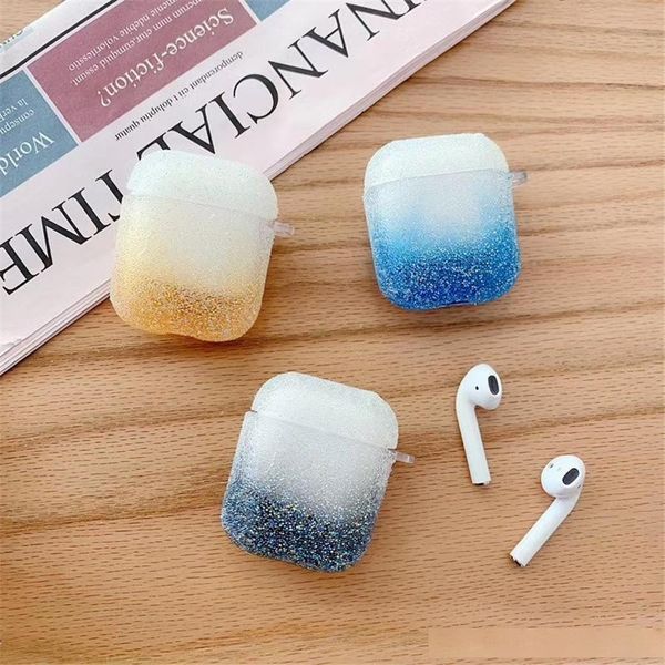 

glitter flash gradient caja de airpods 2 silicone bluetooth wireless earphone fashion airpods case airpod case airpod pro case