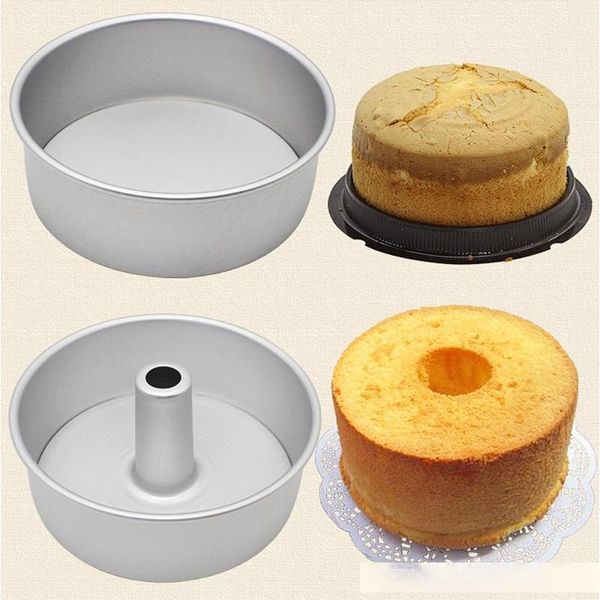 

6inch 8inch aluminum alloy round chiffon cake pan removable bottom hollow chimney cake mold diy baking tools