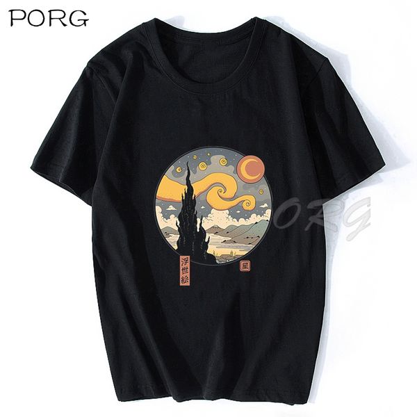 

starry ukiyo-e night several styles t-shirt graphic men tshirt streetwear harajuku shirt dropshipping cotton100% mens clothing