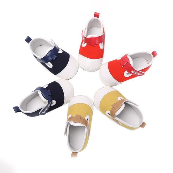 

multicolor cute baby boys newborn cotton letter solid patch shoes kids toddler active soft anti-slip shoes