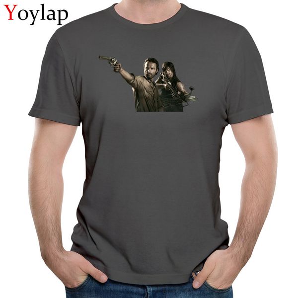 

cool cotton t-shirt fall discount stylish men custom tees short sleeve o-neck group clothes the walking dead