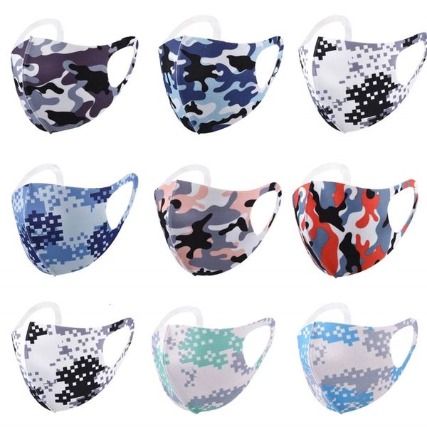 

designer masks fashion reusable face mask printed cartoon camo ice silk facemask sunscreen dustproof and breathable maskshigh quality