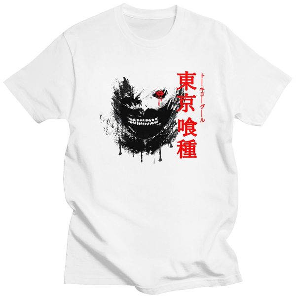

tokyou ghoul t shirt homme pre-shrunk cotton kaneki ken manga one eyed king tee round collar short sleeve summer t-shirt clothes