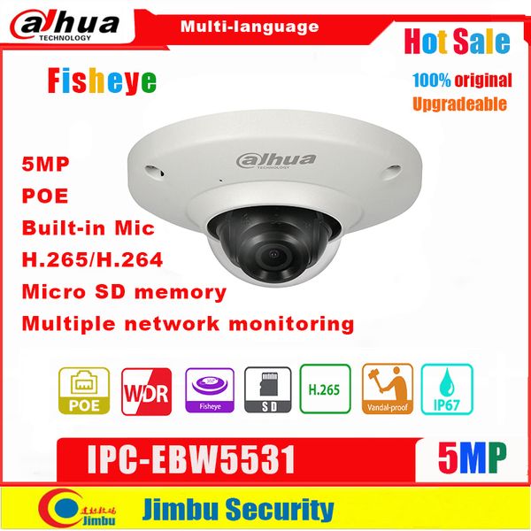 

IP Camera 5MP IPC-EB5531 PoE Network H.265 1.4mm lens IVS Built-in Mic Micro SD card IP67 multi-language