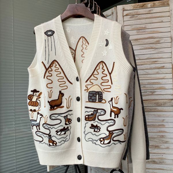 

autumn and winter pole-grade cattle goods stacked age-reducing cashmere vest women's sweater vest sweater 2020 841i special bqpak, White;black