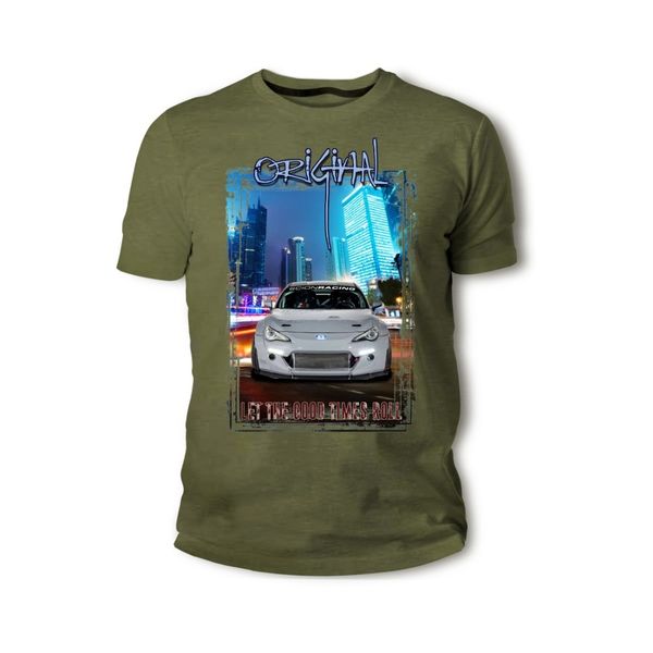 

american classic muscle car fr-s rocket funny grau auto youngtimer oldtimer herren brand cotton men basic fitness t-shirt