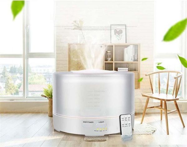 

new 500ml remote control aroma essential oil diffuser ultrasonic air humidifier with 7 color led lights for office home