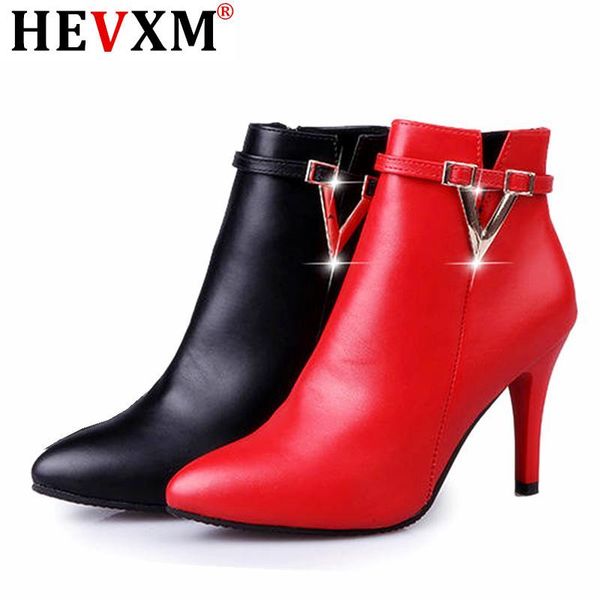 

boots autumn stiletto thin high heels zipper style womens bota feminina pointed toe faux leather green ankle boot, Black