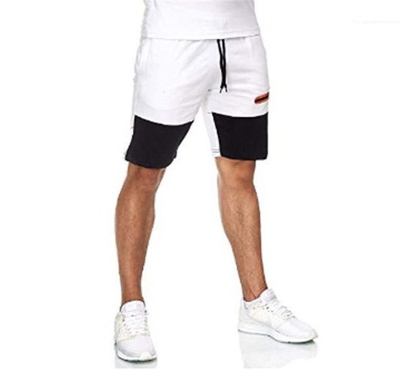 

shorts patchwork summer mens shorts knee length middle waist casual sport jogging short pants mens beach, White;black