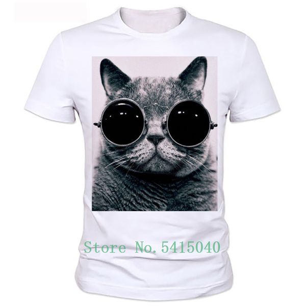 

big eye cat t-shirt printed man with a pair of glasses animal printing t-shirts series 21 styles 3 d boy's t-shirt