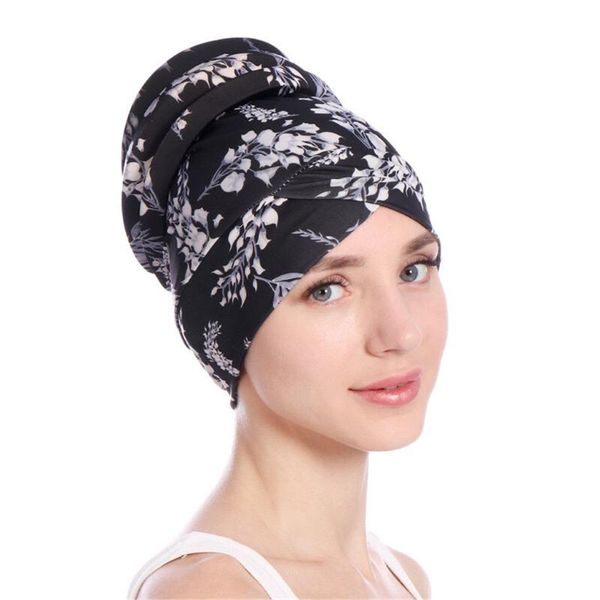 

beanie/skull caps fashion flower print muslim hair loss cap women islamic islam turban head wrap cover cancer hat chemo bonnet beanie #yj, Blue;gray
