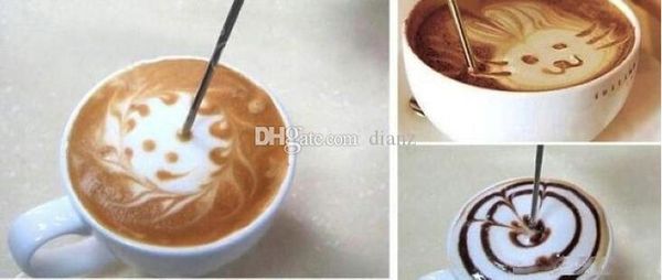 

new coffee decorating pen art stainless steel barista cappuccino latte espresso household kitchen cafe tool