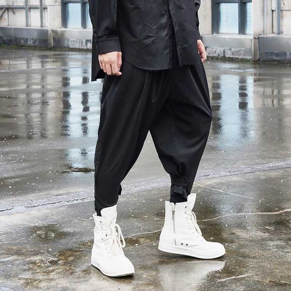 

men's pants original autumn casual trousers japanese style dark series fashionable nine-point, Black