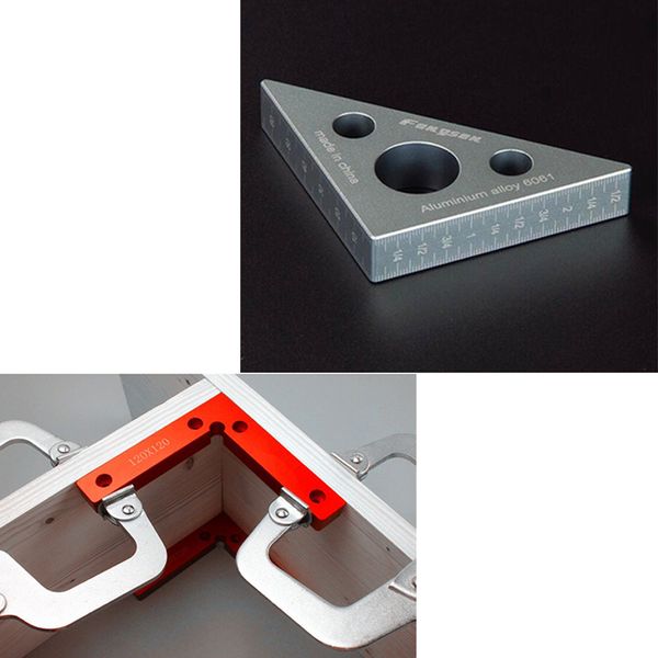 

1pc positioning squares and 1pc triangle ruler , diy woodworking tool accessories, clamping 90 degree angles rule