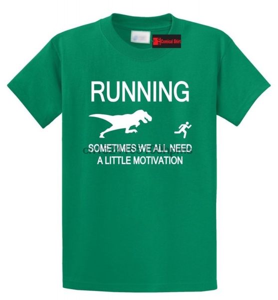 

running sometimes we need motivation funny shirt workout dinosaur gym tee