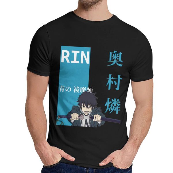 

for male t shirt blue exorcist rin okumura soft streetwear round collar harajuku streetwear t shirt