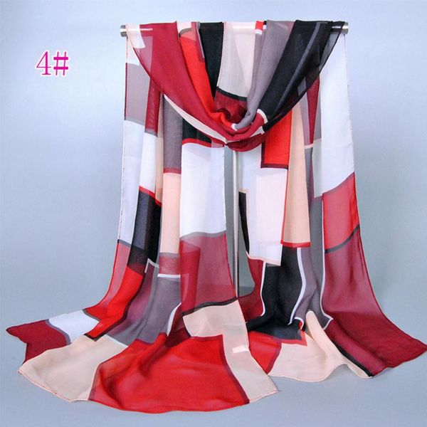 

scarves geometry pattern chiffon scarf women summer fashion sun-proof, Blue;gray