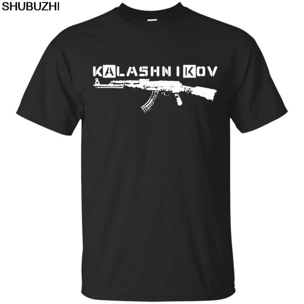 

ak-47 kalashnikov russian rifle gun t-shirt size s to 3xl cotton new print men summer awesome shirts