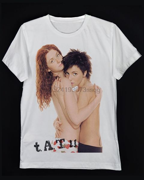 

t.a.t.u. tatu hug russian pop rocker julia volkova lena katina white t-shirt b