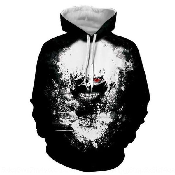 

new classic japanese man tokyo ghoul series 3d sweater cosplay animation 3d printing hoodie digital sweater digital hoodie hbhkv, Black