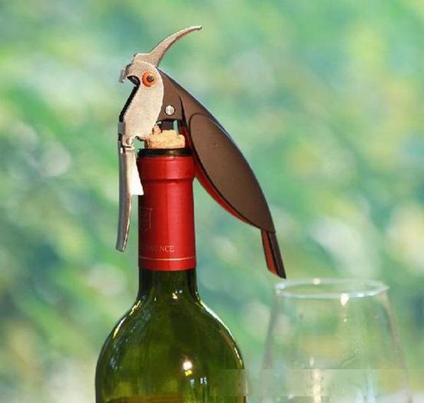 

new arrive parrot bottle opener whit hippocampal knife stainless steel corkscrew for cans jars red wine beer bottles openers bar tools
