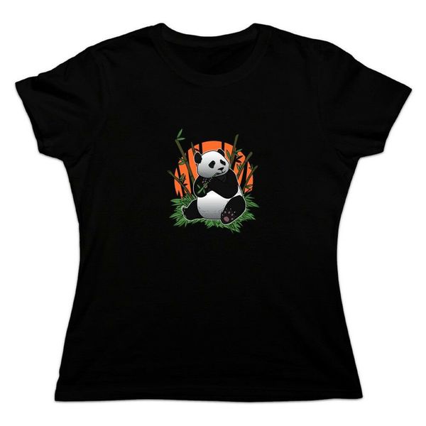 

giant panda bear eating bamboo women's novelty t-shirt brand clothing tee shirt