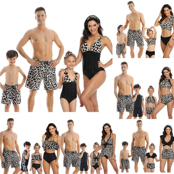 

family matching swimsuits mother daughter bikini mom me dad son girls boys swimwear women men shorts couples beach outfits, Blue