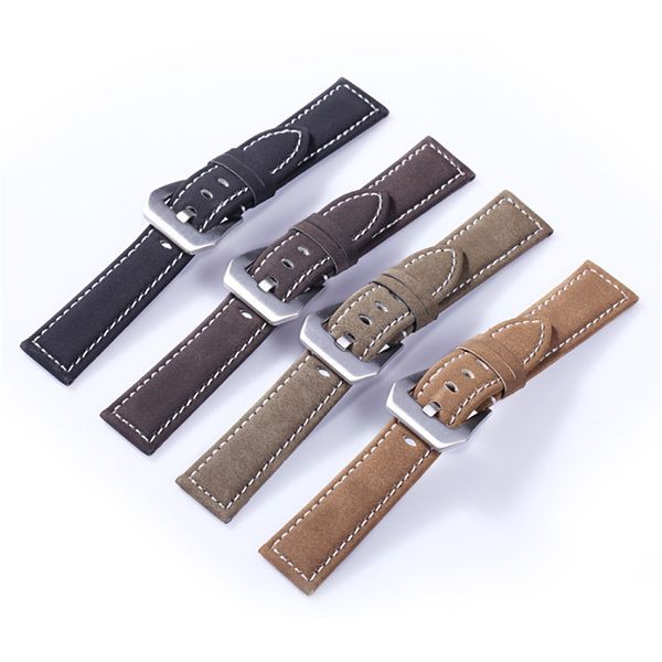 

22mm 24mm matte pu leather watchband 18mm 20mm imitation leather watch straps men leather sand watch strap